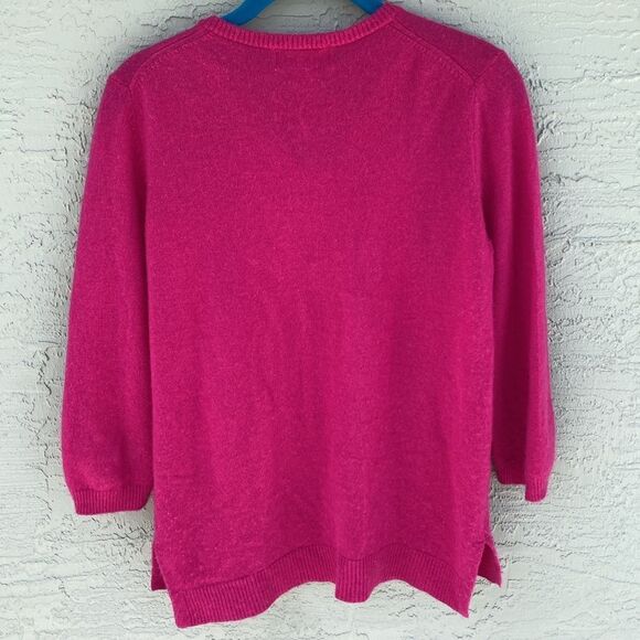 Peck & Peck  Sz S Pink 100% Pure Cashmere Sweater V Neck - Picture 4 of 7